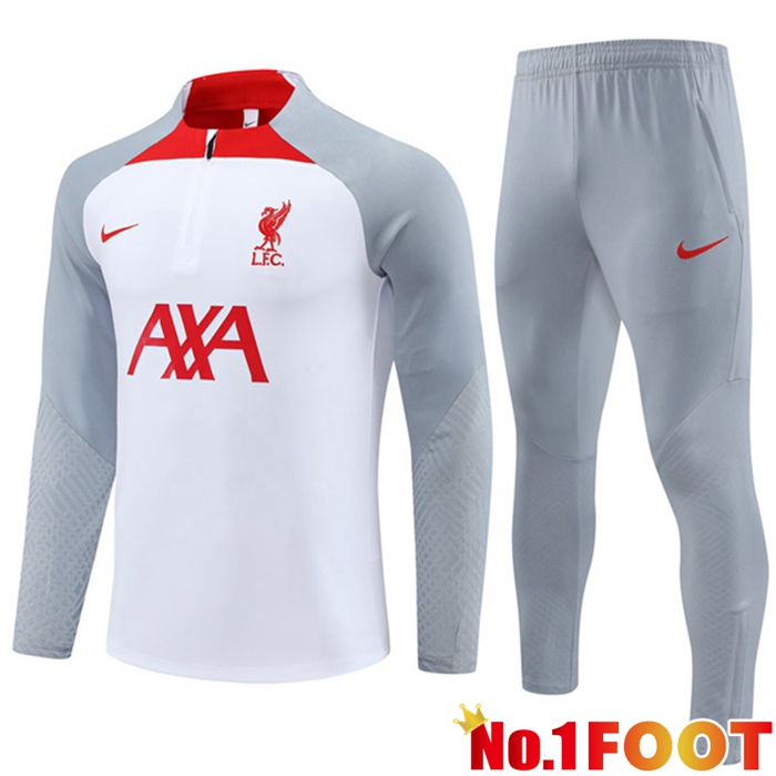 FC Liverpool Training Tracksuit Suit White Grey 2023/2024