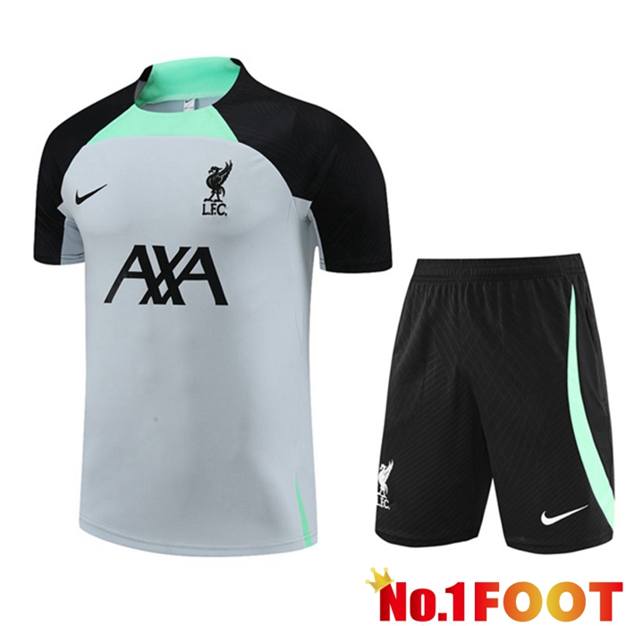 FC Liverpool Training T Shirt + Shorts Grey 2023/2024