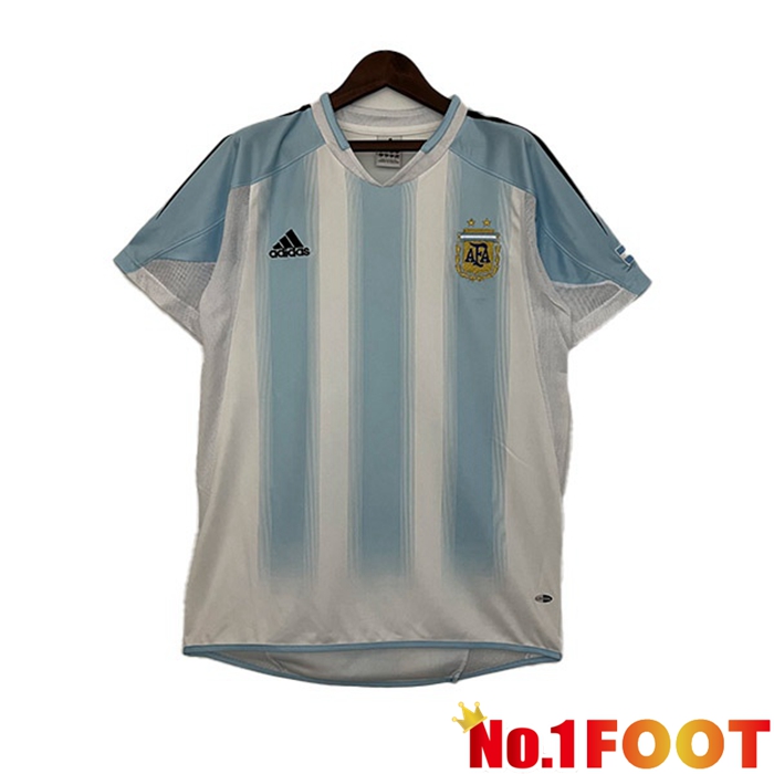 Argentina Retro Soccer Jersey Home Blue White 2004-2005