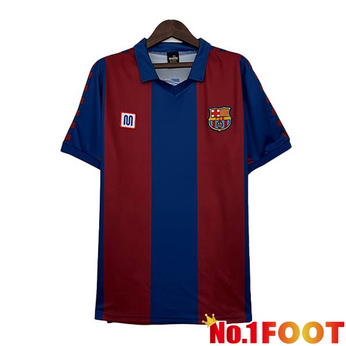 FC Barcelona Retro Soccer Jersey Home Red Blue 1980-1982