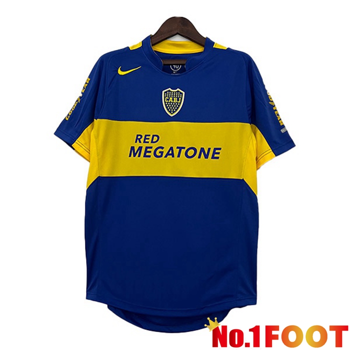 Boca Juniors Retro Soccer Jersey Home Blue Yellow 2004-2005