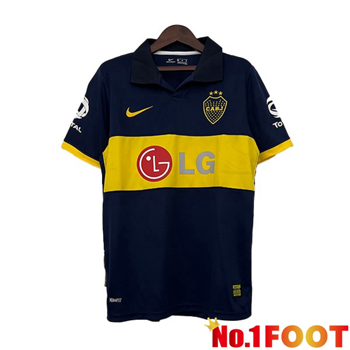 Boca Juniors Retro Soccer Jersey Home Black Yellow 2009-2010