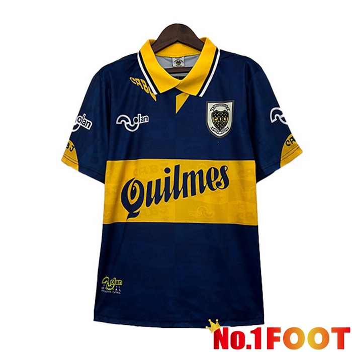 Boca Juniors Retro Soccer Jersey Home Blue Yellow 1995-1997