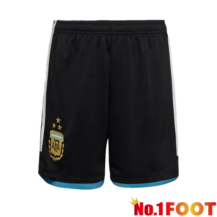 Argentina 3 Stars Football Shorts Home Black 2022/2023