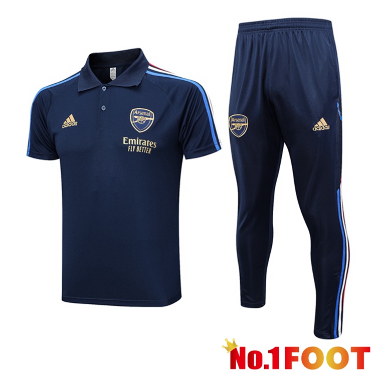 Arsenal Football Polo + Pants Royal Blue 2023/2024