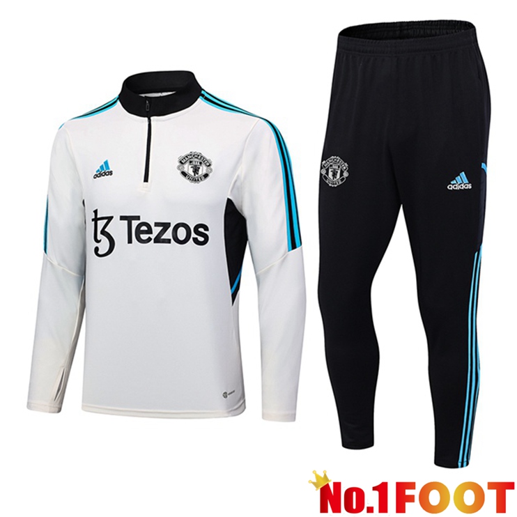 Manchester United Training Tracksuit Suit White 2023/2024