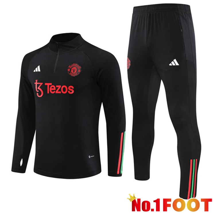 Manchester United Training Tracksuit Suit Black 2023/2024