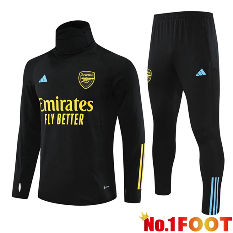 Arsenal High collar Training Tracksuit Suit Black 2023/2024