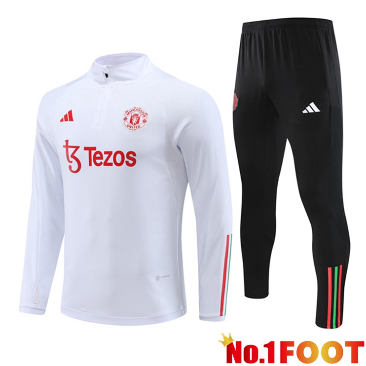 Manchester United Training Tracksuit Suit White 2023/2024