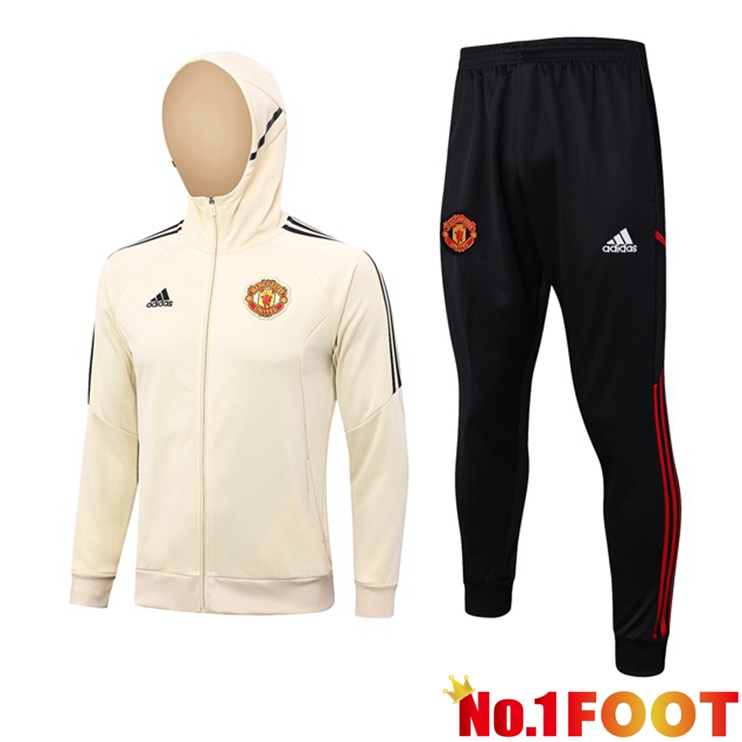 Manchester United Training Tracksuit Hoodie Brown 2023/2024 - Click Image to Close