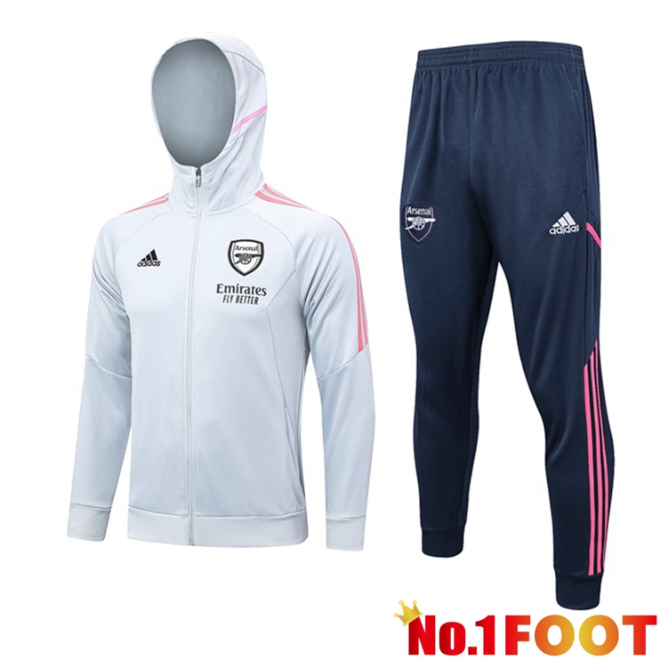 Arsenal Training Tracksuit Hoodie White 2023/2024