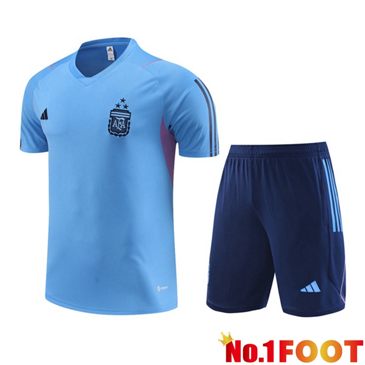 Argentina Training T Shirt + Shorts Blue 2023/2024