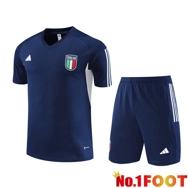 Italy Training T Shirt + Shorts Royal Blue 2023/2024