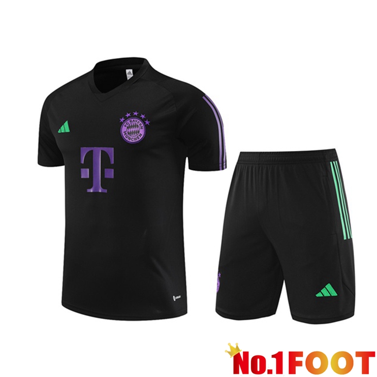 Bayern Munich Training T Shirt + Shorts Black 2023/2024