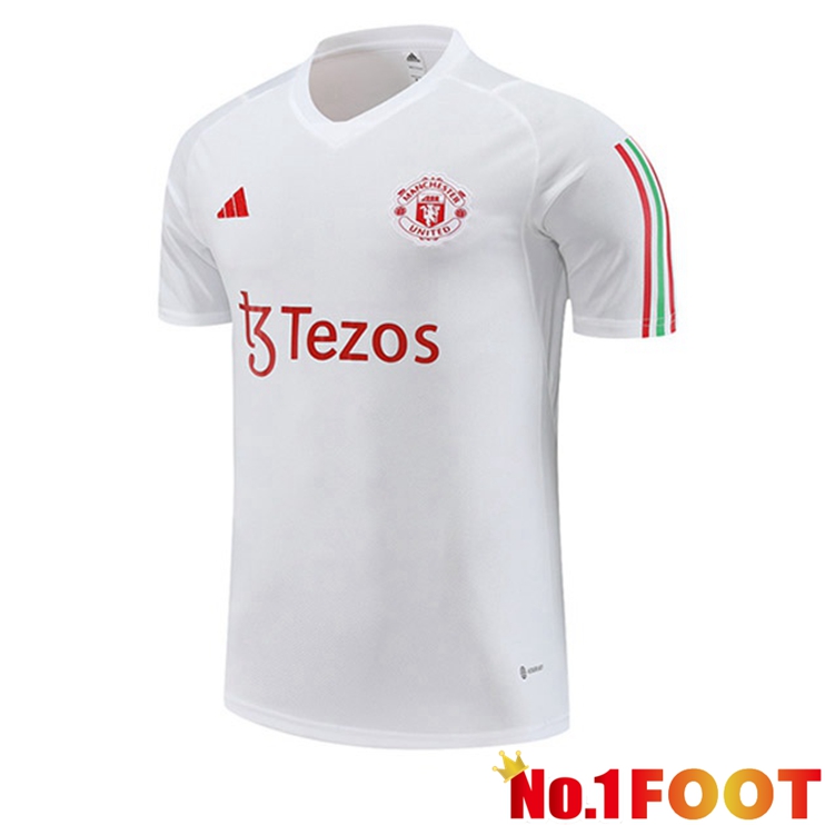 Manchester United Training T Shirt White 2023/2024