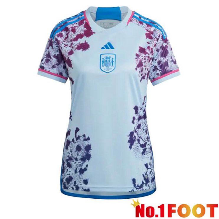 Spain Womens Football Jersey Away Blue 2023/2024