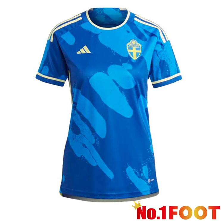 Sweden Womens Football Jersey Away Blue 2023/2024