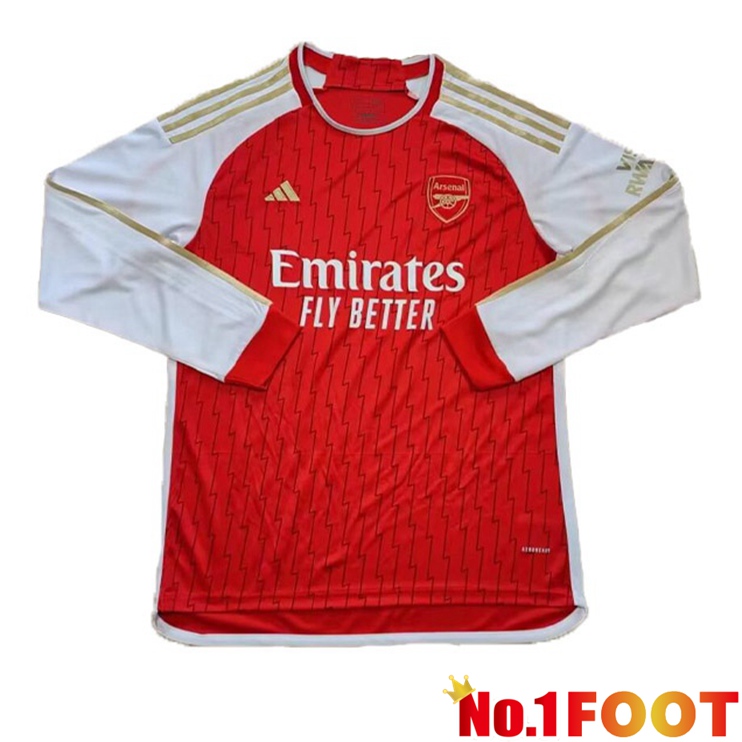 Arsenal Football Jersey Home Long Sleeve Red Leaked Version 2023/2024