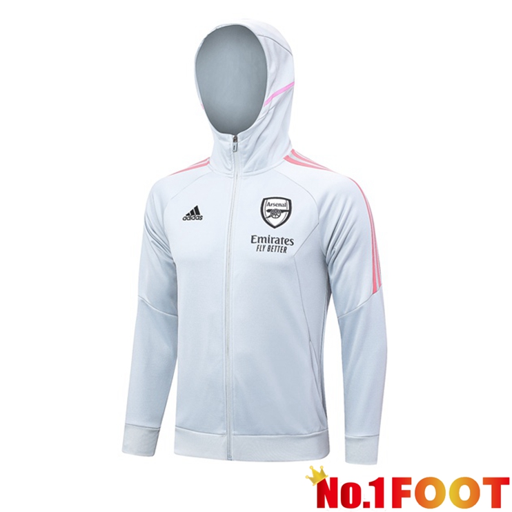 Arsenal Training Jacket Hoodie White 2023/2024