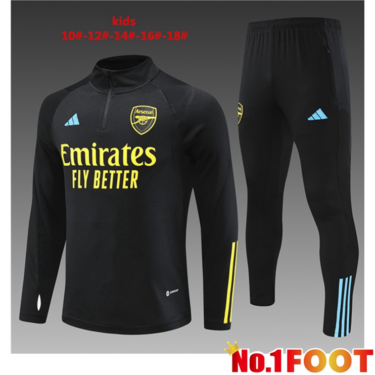 Arsenal Kids Training Tracksuit Suit Black 2023/2024