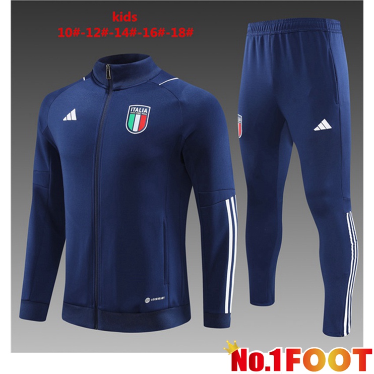 Italy Kids Training Jacket Suit Royal Blue 2023/2024