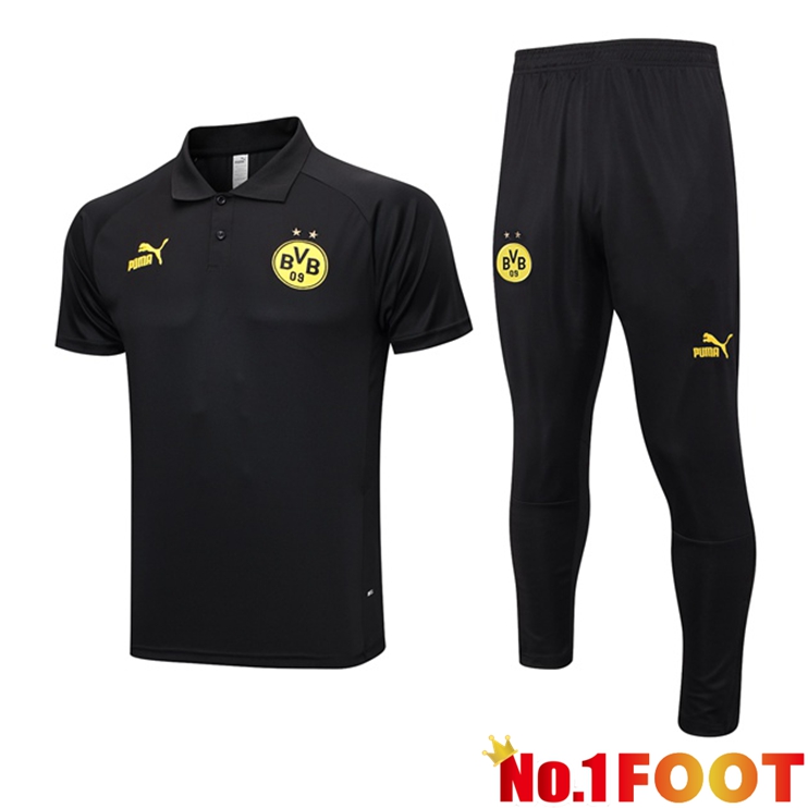 Dortmund BVB Football Polo + Pants Black 2023/2024