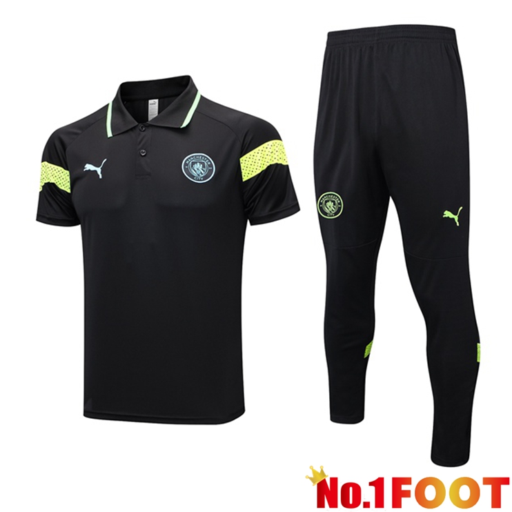 Manchester City Football Polo + Pants Black 2023/2024