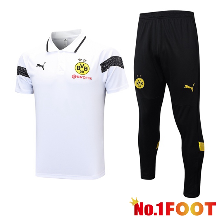 Dortmund BVB Football Polo + Pants White 2023/2024