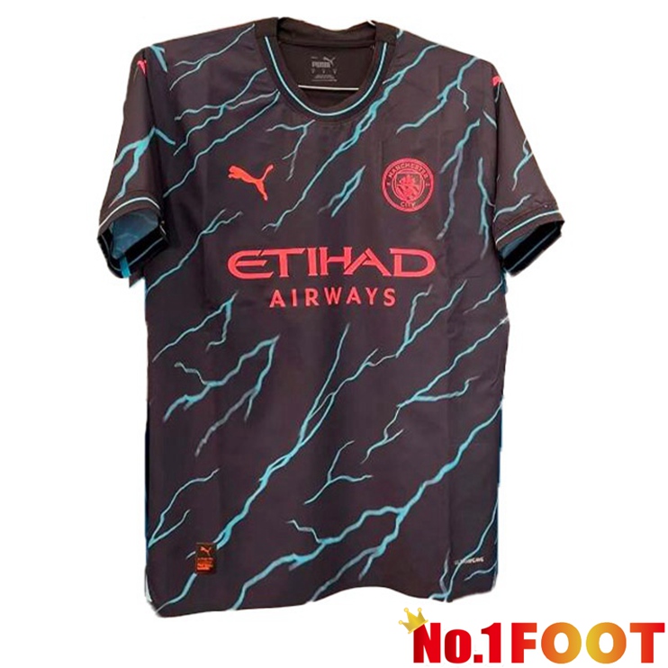 Manchester City Football Jersey Third Black Leaked Version 2023/2024