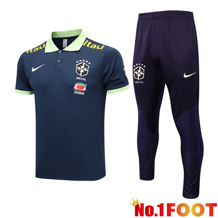 Brazil Football Polo + Pants Royal Blue 2023/2024 - Click Image to Close