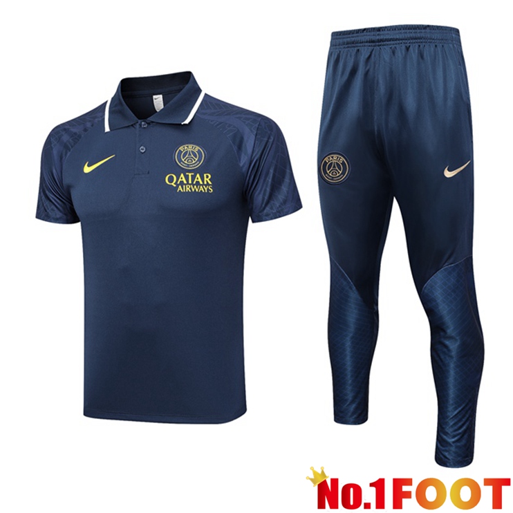 Paris PSG Football Polo + Pants Royal Blue 2023/2024 - Click Image to Close