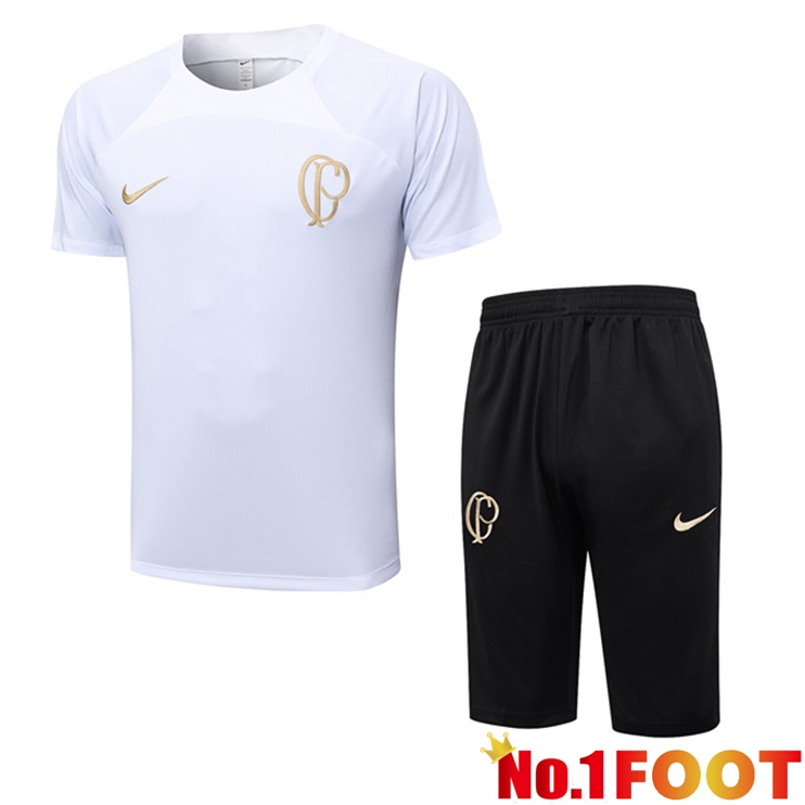 Corinthians Training T Shirt + Shorts White 2023/2024