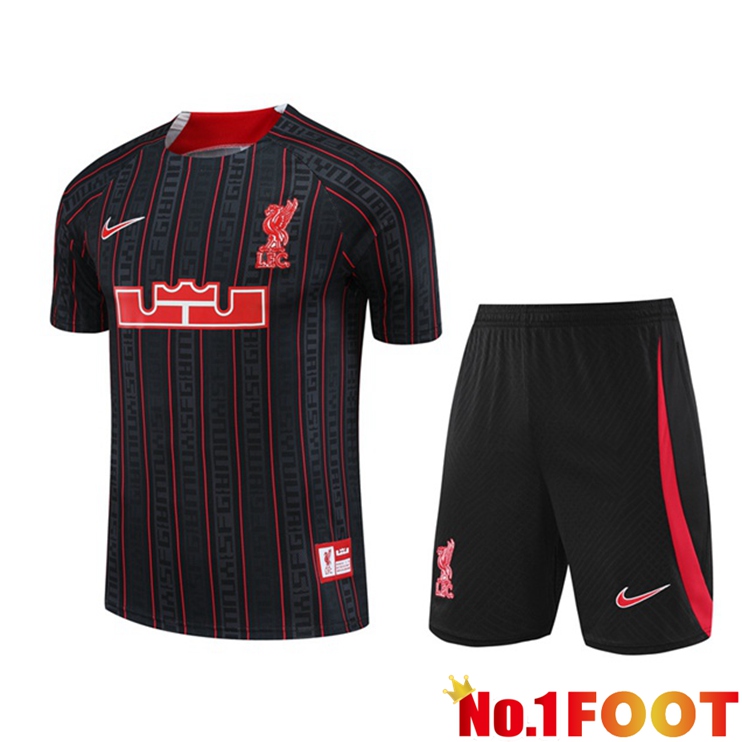 FC Liverpool Training T Shirt + Shorts Black 2023/2024