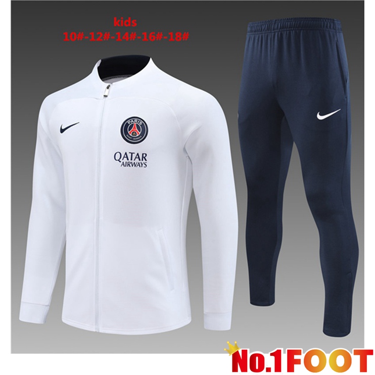 Paris PSG Kids Training Jacket Suit White 2023/2024