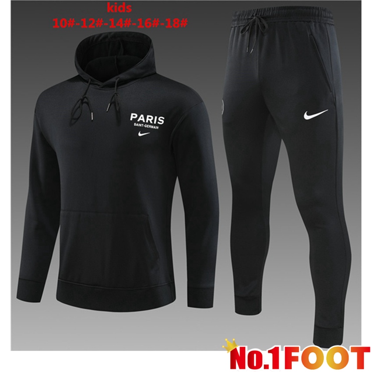 Paris PSG Kids Training Tracksuit Hoodie Black 2023/2024