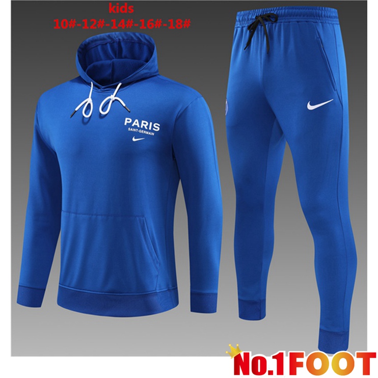 Paris PSG Kids Training Tracksuit Hoodie Blue 2023/2024