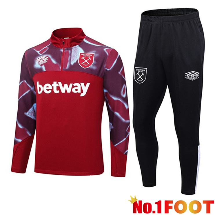 West Ham Training Tracksuit Suit Red 2023/2024