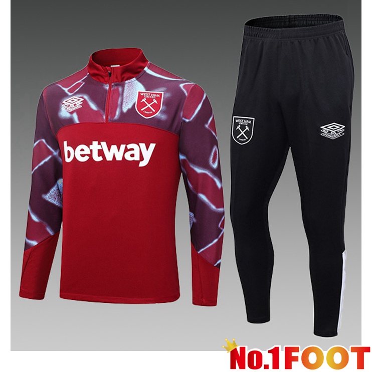 West Ham Kids Training Tracksuit Suit Red 2023/2024