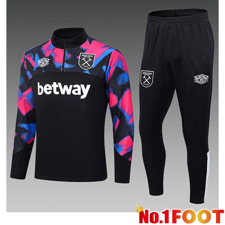 West Ham Kids Training Tracksuit Suit Black 2023/2024