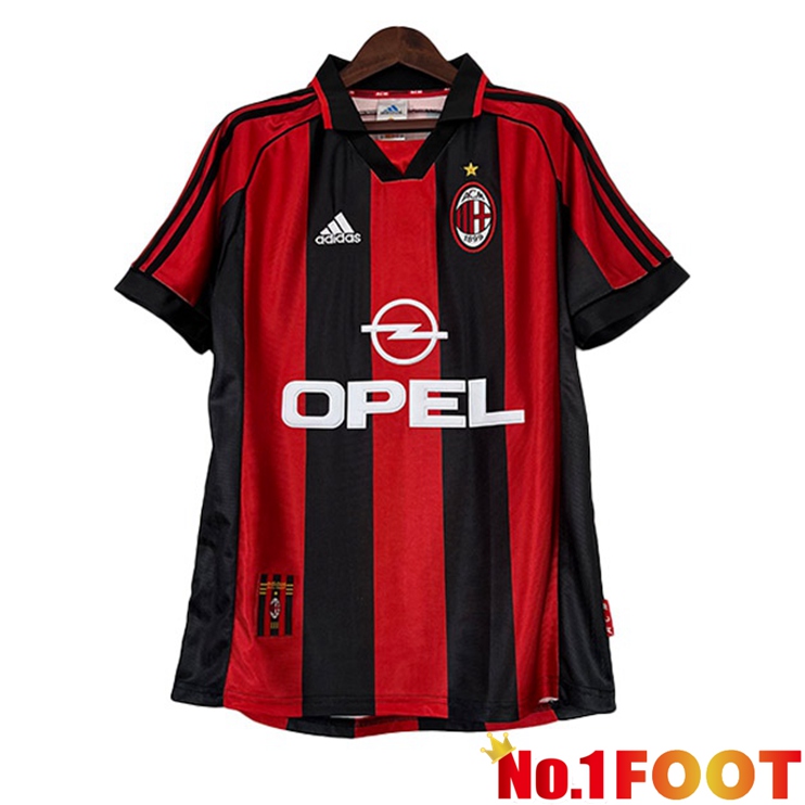 AC Milan Retro Football Jersey Home Red 1998-1999