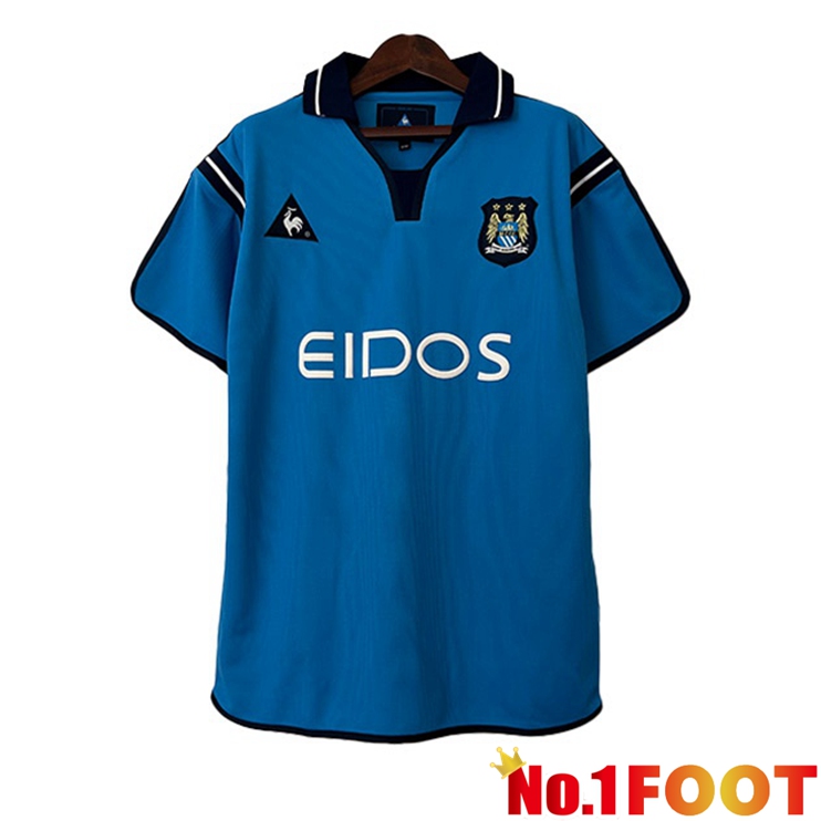 Manchester City Retro Football Jersey Home Blue 2001-2002