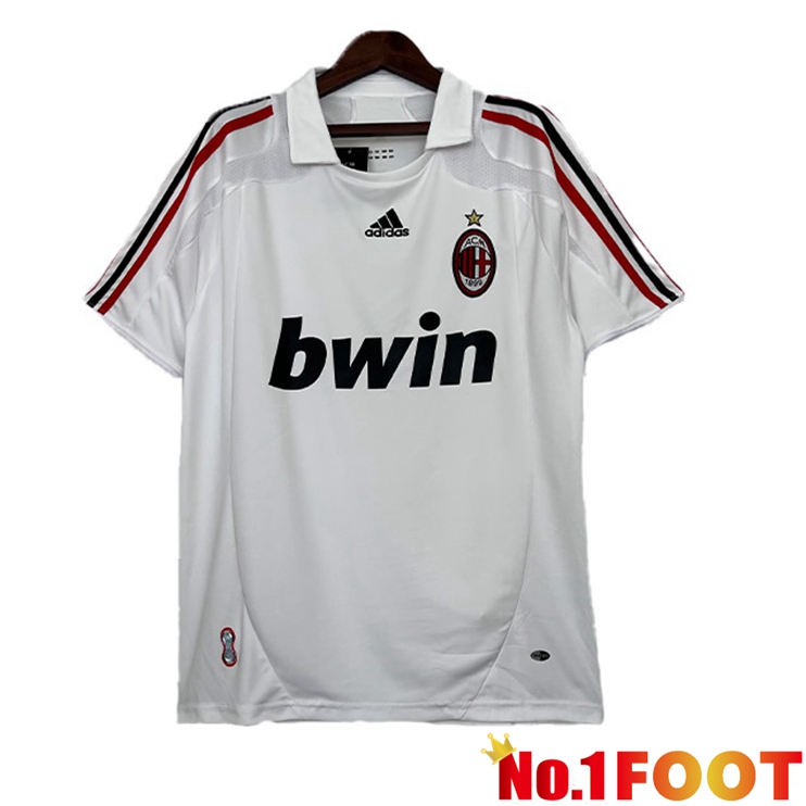 AC Milan Retro Football Jersey Away White 2007-2008