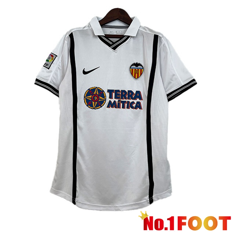 Valencia CF Retro Football Jersey Home White 2000-2001