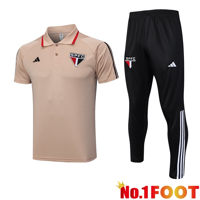 Sao Paulo FC Football Polo + Pants Brown 2023/2024