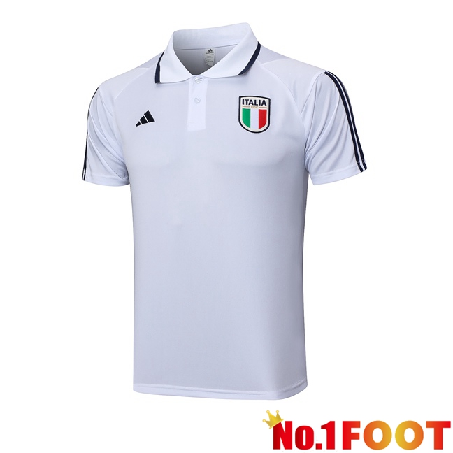 Italy Football Polo White 2023/2024 - Click Image to Close