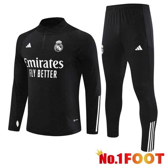 Real Madrid Training Tracksuit Suit Black 2023/2024