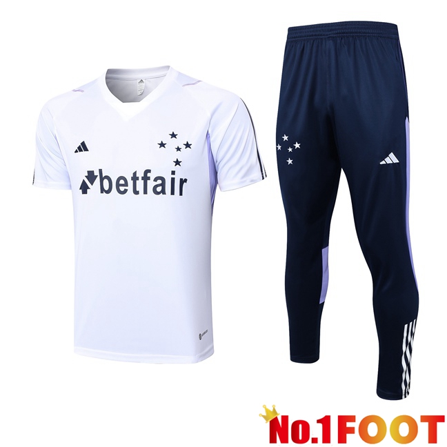 Cruzeiro EC Training T Shirt + Pants White 2023/2024