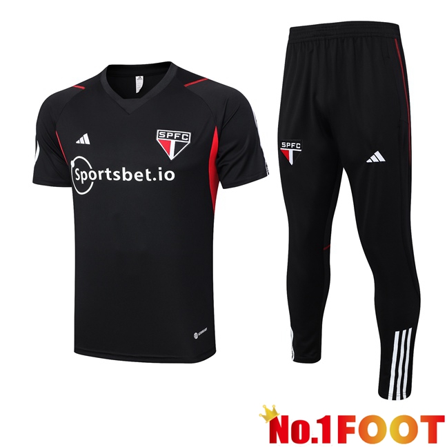 Sao Paulo FC Training T Shirt + Pants Black 2023/2024