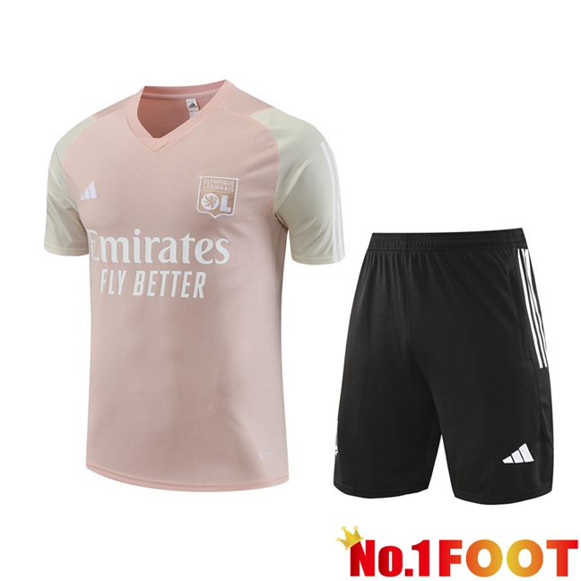 Lyon OL Training T Shirt + Shorts Pink 2023/2024