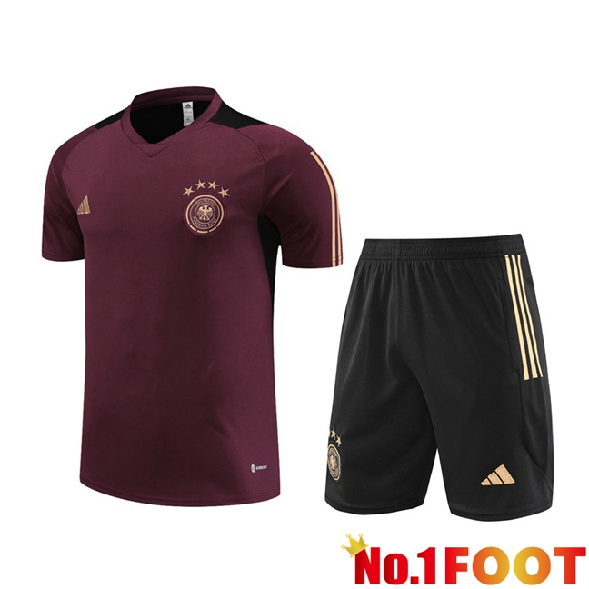 Germany Training T Shirt + Shorts Red 2023/2024